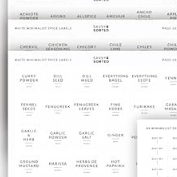 SPICE JAR LABELS white simple aesthetic stickers for Glass or Plastic containers - Picture 3 of 3